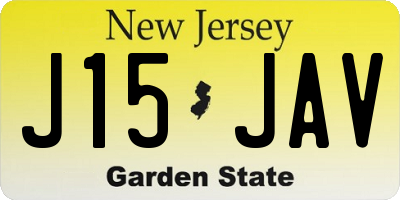 NJ license plate J15JAV