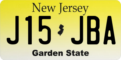 NJ license plate J15JBA