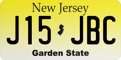 NJ license plate J15JBC