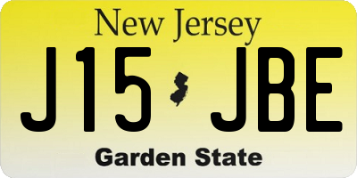 NJ license plate J15JBE
