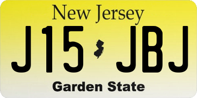 NJ license plate J15JBJ