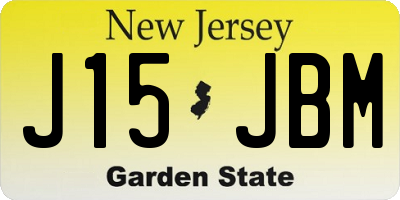NJ license plate J15JBM