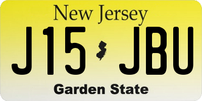 NJ license plate J15JBU