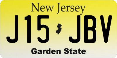 NJ license plate J15JBV