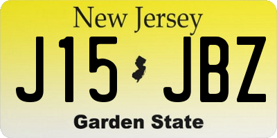 NJ license plate J15JBZ