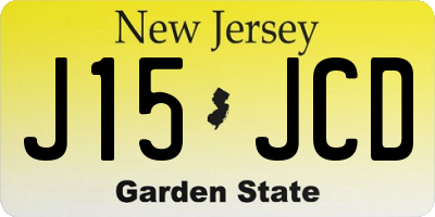 NJ license plate J15JCD