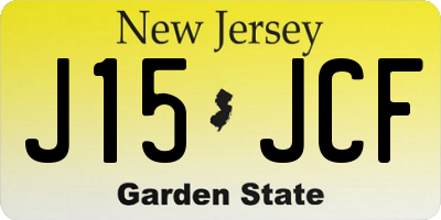 NJ license plate J15JCF