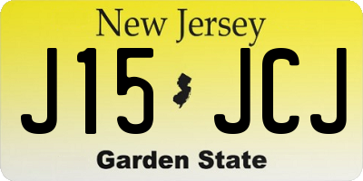 NJ license plate J15JCJ