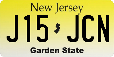 NJ license plate J15JCN