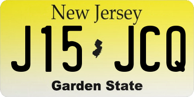 NJ license plate J15JCQ
