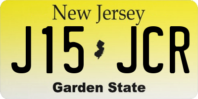 NJ license plate J15JCR