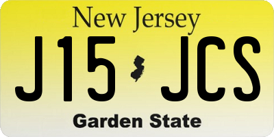 NJ license plate J15JCS
