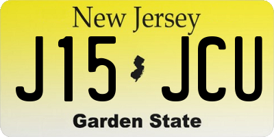 NJ license plate J15JCU