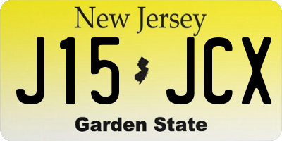 NJ license plate J15JCX
