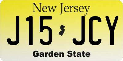 NJ license plate J15JCY