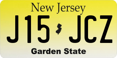 NJ license plate J15JCZ