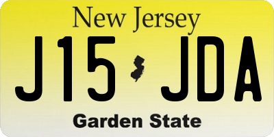 NJ license plate J15JDA