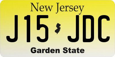 NJ license plate J15JDC