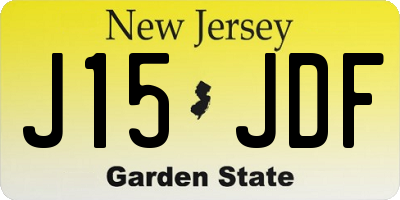 NJ license plate J15JDF