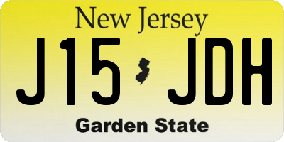 NJ license plate J15JDH
