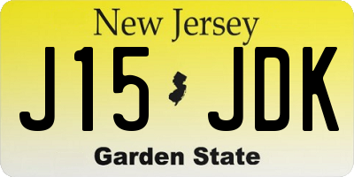 NJ license plate J15JDK