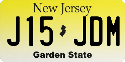 NJ license plate J15JDM