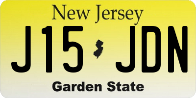 NJ license plate J15JDN