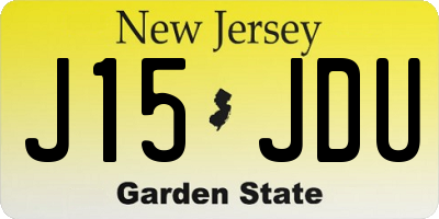 NJ license plate J15JDU