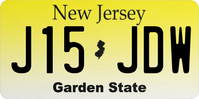 NJ license plate J15JDW