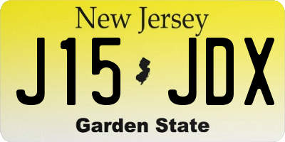 NJ license plate J15JDX