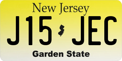 NJ license plate J15JEC