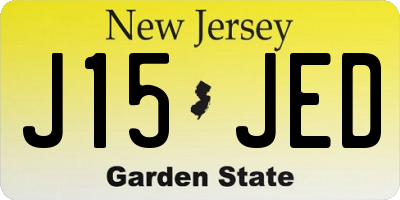NJ license plate J15JED