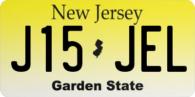 NJ license plate J15JEL