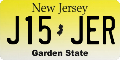 NJ license plate J15JER