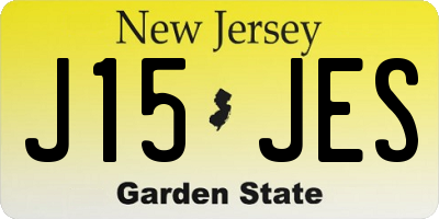 NJ license plate J15JES