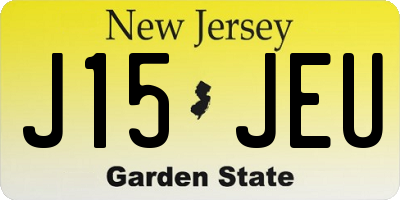 NJ license plate J15JEU