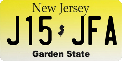 NJ license plate J15JFA