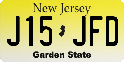 NJ license plate J15JFD