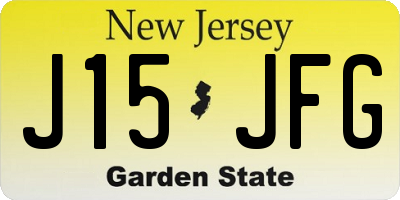 NJ license plate J15JFG