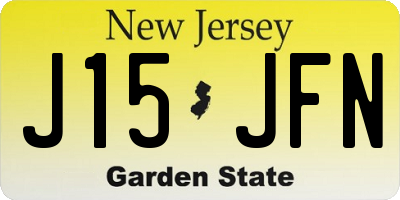NJ license plate J15JFN