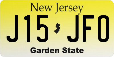 NJ license plate J15JFO