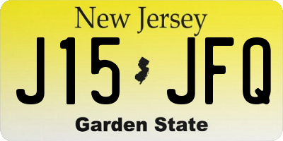 NJ license plate J15JFQ