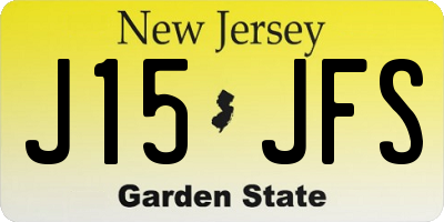 NJ license plate J15JFS