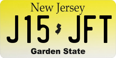 NJ license plate J15JFT