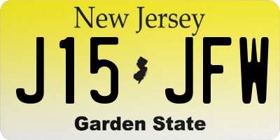 NJ license plate J15JFW