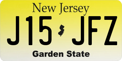 NJ license plate J15JFZ