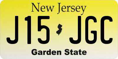 NJ license plate J15JGC