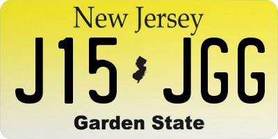 NJ license plate J15JGG