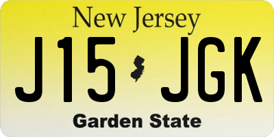 NJ license plate J15JGK