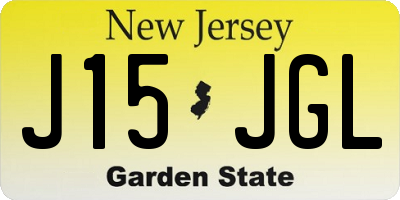 NJ license plate J15JGL